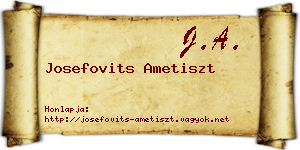 Josefovits Ametiszt névjegykártya